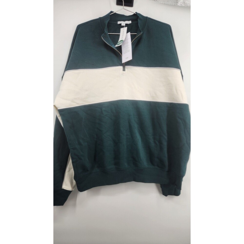 Threads 4 Thought Men's Green XL Angus CVC Fleece Colorblock 1/2 Zip Pullover NW
